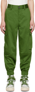 AMI Alexandre Mattiussi Зеленые брюки-карго с эластичными манжетами