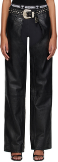 Джинсы Moschino Черные кожаные часы с пряжкой Moschino Jeans