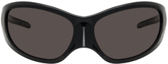Черные кожаные солнцезащитные очки XXL Balenciaga