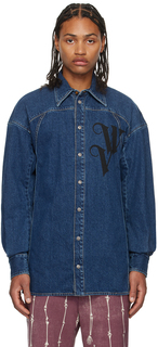 Синяя футбольная джинсовая рубашка Vivienne Westwood