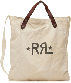 Бежевая сумка-тоут с карманом RRL