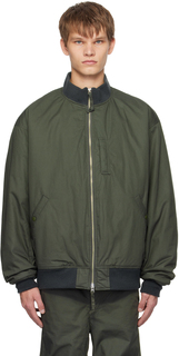 Зеленая утепленная куртка-бомбер Nanamica