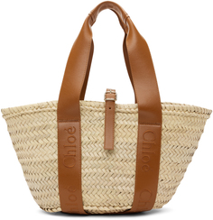 Бежево-коричневая сумка-тоут Medium Sense Basket Chloe