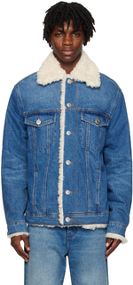 Синяя джинсовая куртка с карманами AMI Alexandre Mattiussi