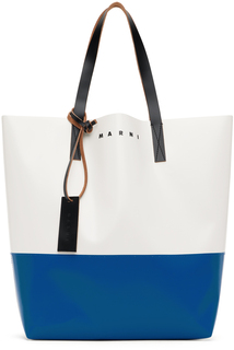 Бело-синяя сумка-тоут Tribeca Marni