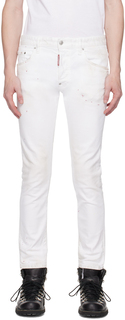 Белые плиссированные джинсы Dsquared2