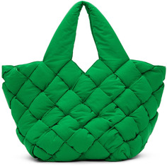 Зеленая большая сумка-тоут-кассета Bottega Veneta