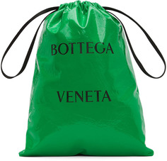 Зеленая сумка-тоут со значком Bottega Veneta