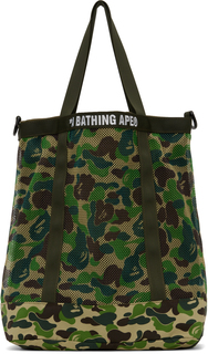 Зеленая сумка-тоут с камуфляжным принтом ABC BAPE