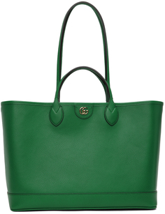 Зеленая средняя сумка-тоут с офидией Gucci