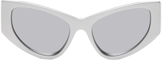 Серебряные солнцезащитные очки в светодиодной оправе Balenciaga