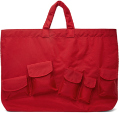 Красная сумка-тоут с карманами с клапанами Comme des Garçons