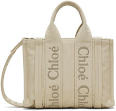 Маленькая деревянная сумка-тоут Off-White Chloe