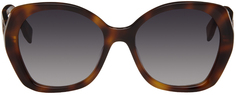 Солнцезащитные очки черепаховой расцветки с надписью Fendi
