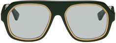 Зеленые солнцезащитные очки-авиаторы в оправе Bottega Veneta