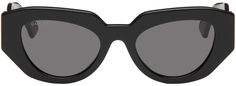 Черные солнцезащитные очки с геометрическим рисунком Gucci