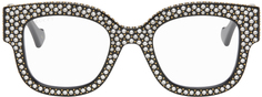 Черные солнцезащитные очки с кристаллами Gucci