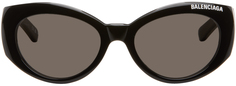 Черные солнцезащитные очки с гравировкой Balenciaga