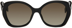 Черные блестящие солнцезащитные очки с надписью Fendi