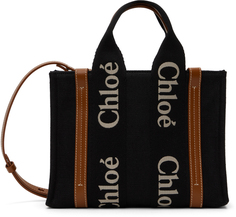Маленькая черно-бежевая сумка-тоут Woody Chloe