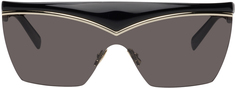 Черные солнцезащитные очки-маски SL 614 Черные Saint Laurent