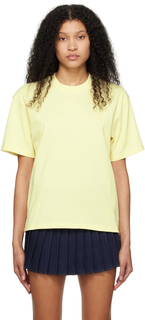 Эксклюзивная желтая футболка AMI Alexandre Mattiussi SSENSE Ami de C?ur