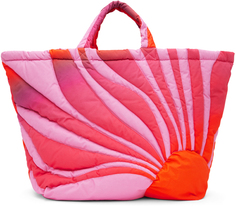 Розово-оранжевая сумка-тоут Sunset Puffer Pink ERL