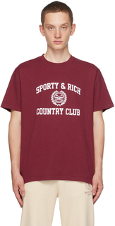 Бордовая футболка Sporty &amp; Rich Varsity с гербом