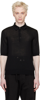 Черная футболка-поло с нашивками Raf Simons