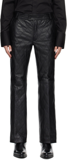 Черные кожаные стеганые брюки Ernest W. Baker