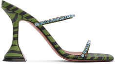 Зеленые босоножки на каблуке Amina Muaddi Gilda Slipper