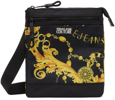 Черная сумка-мессенджер Couture с цепочкой Versace Jeans Couture