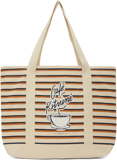 Off-White сумка-тоут с кофейной чашкой Maison Kitsune