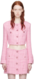 Розовая укороченная куртка GCDS