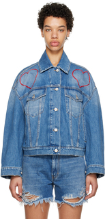 Синяя джинсовая куртка с вышивкой Stella McCartney