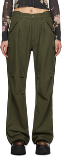 Джинсовые брюки карго цвета хаки Damon R13
