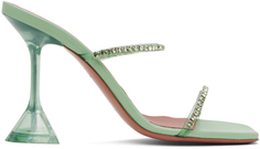 Зеленые босоножки на каблуке Amina Muaddi Gilda Slipper 95
