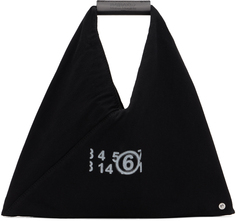 Черная мини-треугольная сумка-тоут MM6 Maison Margiela