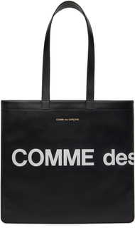 Черная большая сумка-тоут с логотипом Comme des Garçons