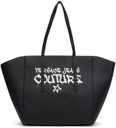 Черная объемная сумка-тоут Versace Jeans Couture