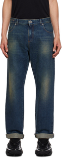 Синие винтажные джинсы Balmain