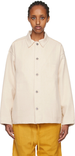 AIREI Off-White Куртка с необработанными краями