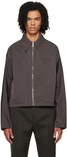 Серая куртка с треугольными карманами Bottega Veneta