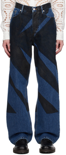 Синие джинсы с принтом Dries Van Noten
