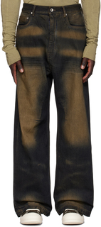 Джинсы цвета индиго и коричневых гетов Rick Owens DRKSHDW