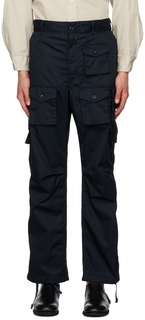Темно-синие брюки-карго с сильфонными карманами Engineered Garments