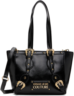 Эксклюзивная черная маленькая сумка-тоут с пряжкой SSENSE Versace Jeans Couture