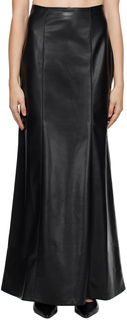 Черная кожаная макси-юбка Nanushka Carlotta из веганской кожи