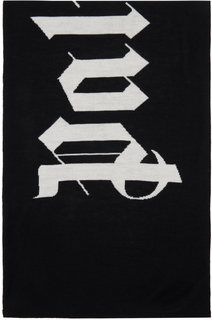 Жаккардовый шарф с логотипом черного и кремового цвета Palm Angels