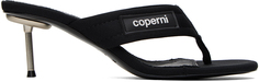 Черные фирменные босоножки на каблуке Coperni